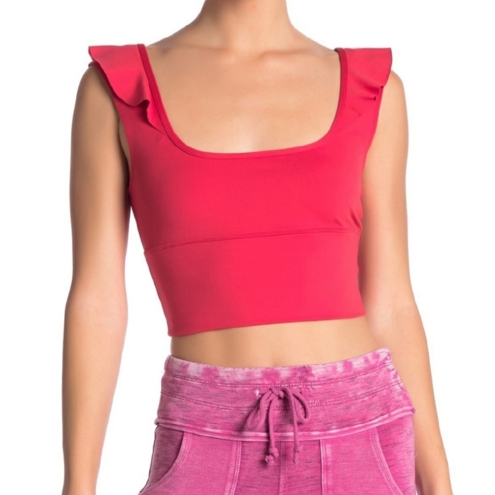 Free People Bondi Flutter Crop Top Sz L